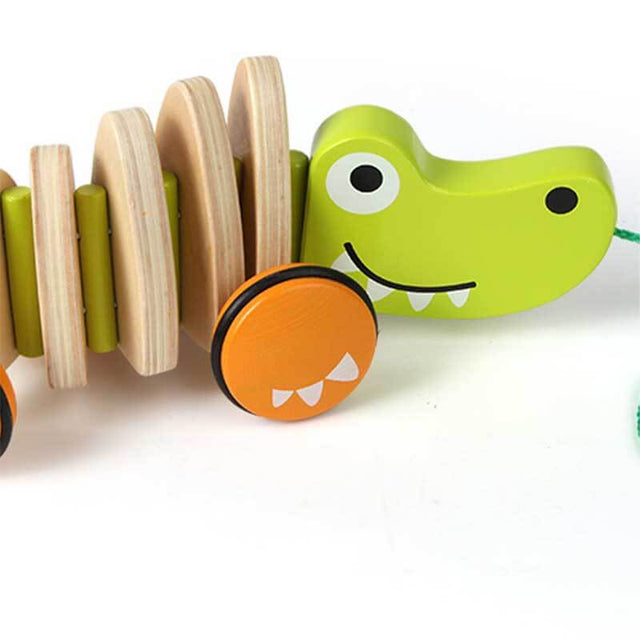 Wooden Walk-A-Long Crocodile for Toddlers | Shinymarch