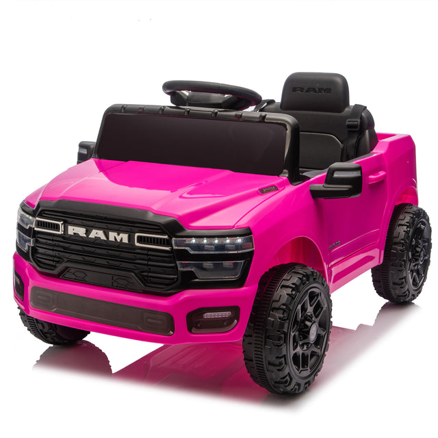 Licensed Dodge RAM 3500 12V Kids Ride On Truck,W/ Remote Control,2WD & Rear Shock Suspension,LED Headlights &Low Battery Alarm,3-speed remote adjustment,Built-in Music & Bluetooth,Recommended age: 3-6