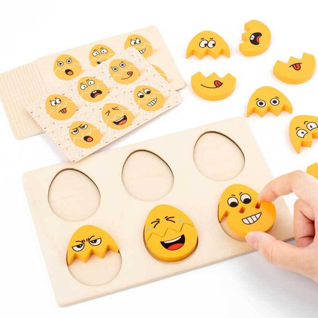 Wooden Emoji Egg Matching Game | Shinymarch
