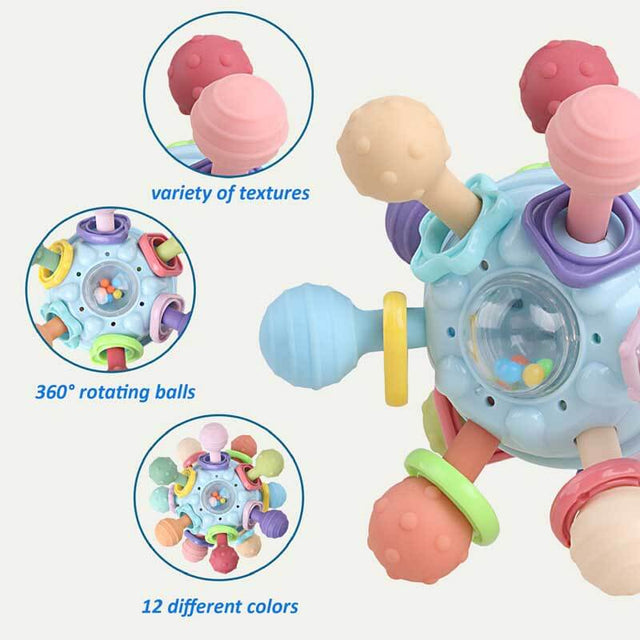 Baby Sensory Teething Toys - Baby Teethers Montessori Toys - Gifts for Infant Newborn Boys Girls 0 3 6 9 12 18 Months 1 One Year Old - Baby Rattle Chew Toys - Toddler Educational Learning Toys | Shinymarch