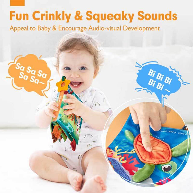 Baby Books 0-6 Months - 2PCS Baby Toys 6-12 Months+ Touch Feel Tummy Time Books, Baby Boy Gifts for Baby Shower,Christmas Stocking Stuffers,Learning Sensory Stroller Toys 0-3 4-6 Months Developmental | Shinymarch