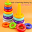 Stacks of Circles Stacking Ring STEM Learning Toy, Age 3+ Months, Multi, 9 Piece Set | Shinymarch