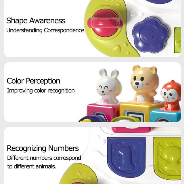 Cause-And-Effect Toy – Developmental Toy With Buttons & Colors – Color Sorting Animal Toys – For Kids, Toddlers, Babies – 18 Months + – Pop-Up Pals | Shinymarch