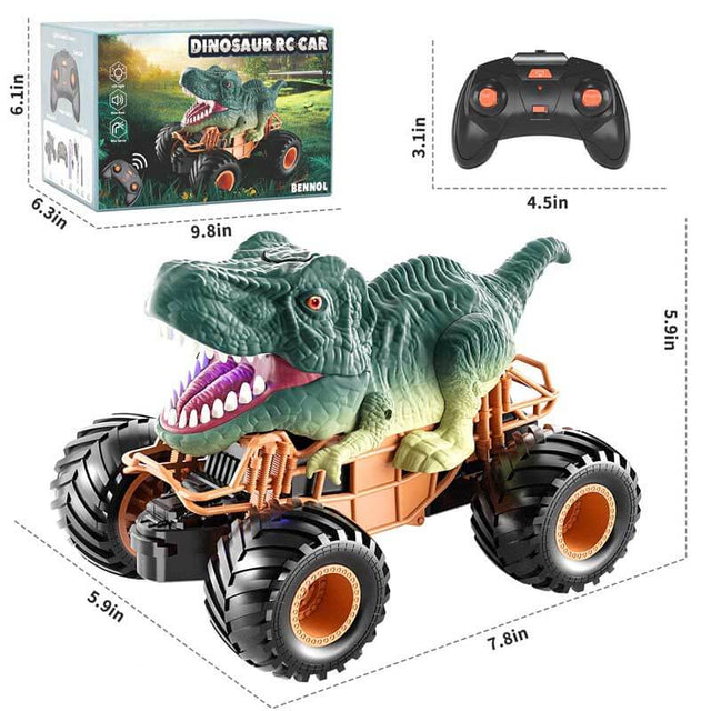 Remote Control Dinosaur Car, 2.4Ghz RC Truck for Toddlers, Electric Hobby RC Car Toys with Light & Sound Spray Birthday Gift for 3 4 5 6 7 8 Year olds Kids Boys Girl | Shinymarch