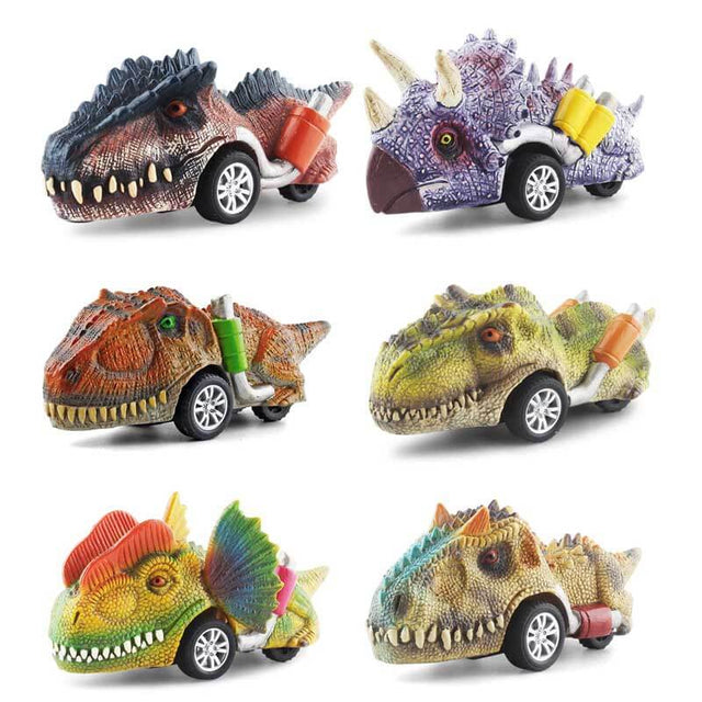 Dinosaur Toys for Kids 3-5, Pull Back Dinosaur Cars for 3 4 5 6 7 Year Old Boys Girls 6 Pack Dino Toys Gifts for Toddlers | Shinymarch