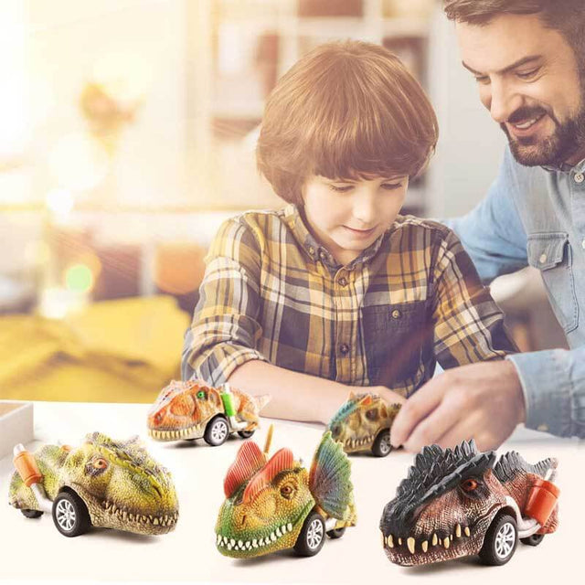 Dinosaur Toys for Kids 3-5, Pull Back Dinosaur Cars for 3 4 5 6 7 Year Old Boys Girls 6 Pack Dino Toys Gifts for Toddlers | Shinymarch