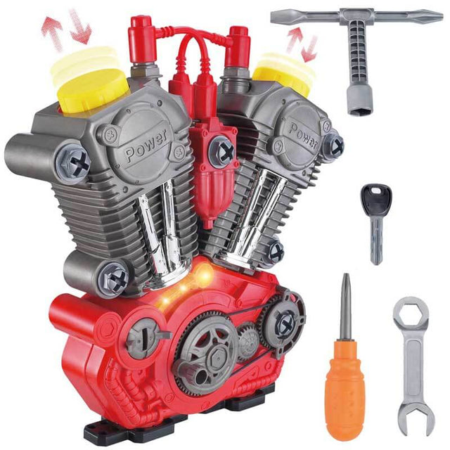 Take Apart Toys Engine Building Kit with Lights, Sounds & Over 20 COOL MECHANIC TOY TOOLS for Kids - Great for Children all Ages - #1 Best Boys Toys Gifts for Boys Idea - Hours of Educational Fun! | Shinymarch