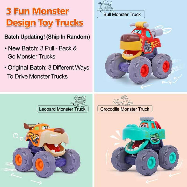 Monster Trucks Toys for 1 2 3 Year Old Boys Girls | Shinymarch
