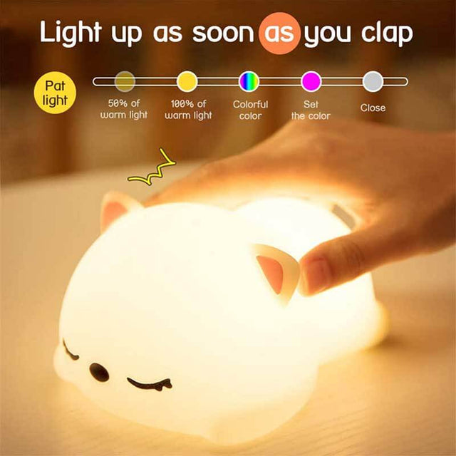 Cute Kids Night Light,Baby Birthday Gifts,Cute Silicone Baby Night Light with Touch Sensor, Portable and USB Rechargeable Nightlight for Children | Shinymarch