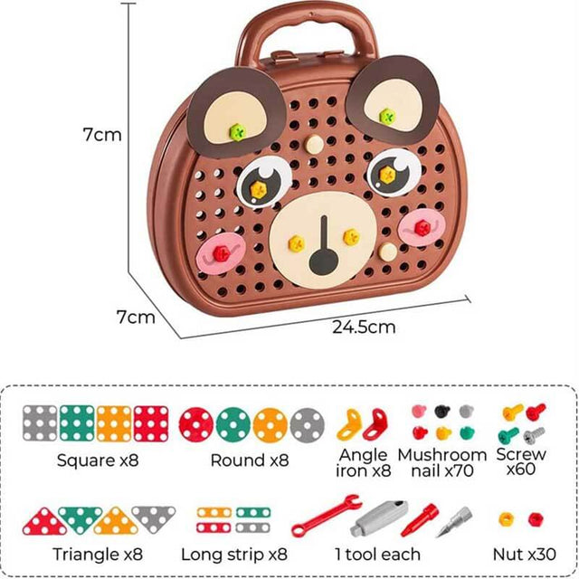 Creative Mosaic Drill Set for Kids, STEM Learning Toys, 3D Construction Engineering Building Blocks for Boys and Girls Ages 3 4 5 6 7 8 9 10 Year Old | Shinymarch
