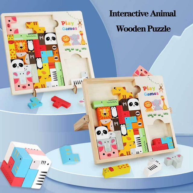 Interactive Animals Wooden Puzzle | Shinymarch