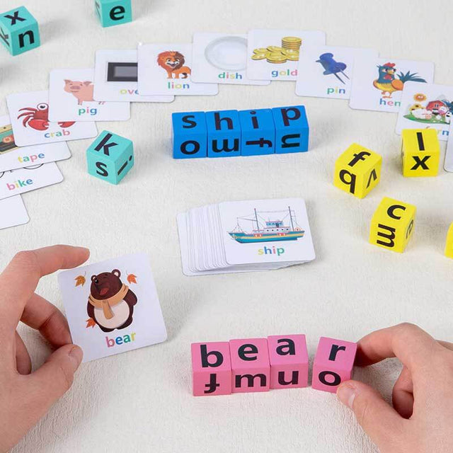 Wooden Blocks Spelling Game for Kids between 3-8 years old | Shinymarch