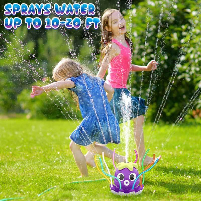 Outdoor Water Spray Sprinkler for Kids and Toddlers, Summer Outside Toys Backyard Games with 8 Wiggle Tubes, Attaches to Garden Hose Splashing Fun Toys for 3 4 5 6 7 8 Year Old Boys Girls Gift | Shinymarch