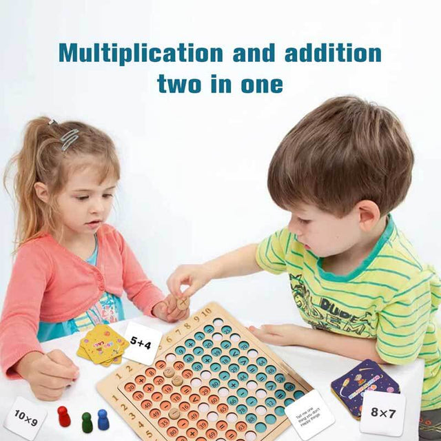 Wooden Math Multiplication and Addition Board-Upgrade Educational Wooden Montessori Multiplication and Addition Board Game for Toddlers Kids Above Aged 3 Years Old | Shinymarch