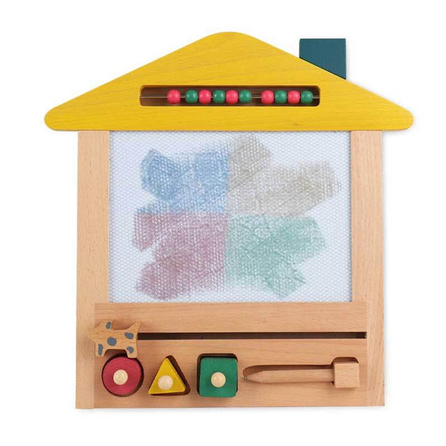 Wooden Magnetic Drawing Board Toy for Toddler,Erasable Writing Sketch Colorful Pad Area Educational Learning Toy for Kid with Three Stamps and a Pen | Shinymarch