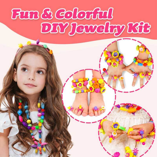 1000pcs DIY Jewelry Making Kit for Girls, Kids Bracelets Necklace Snap Beads Toys, Arts and Crafts Toys for Kids 3 4 5 6 7 8 Year Old Girl Gifts Toy Set | Shinymarch
