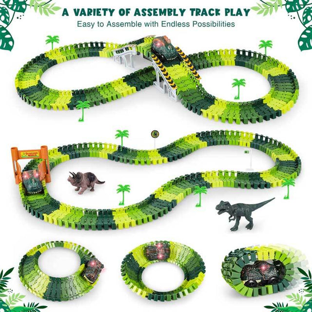 Kids Toys 253 PCS Construction Toys Race Tracks Toy for 3 4 5 6 7 8 Year Old Boys Girls, 5 PCS Construction Truck Car and Flexible Track Play Set Create A Engineering Road Games Toddler Toys Best Gift, DIY Variable Railcar | Shinymarch