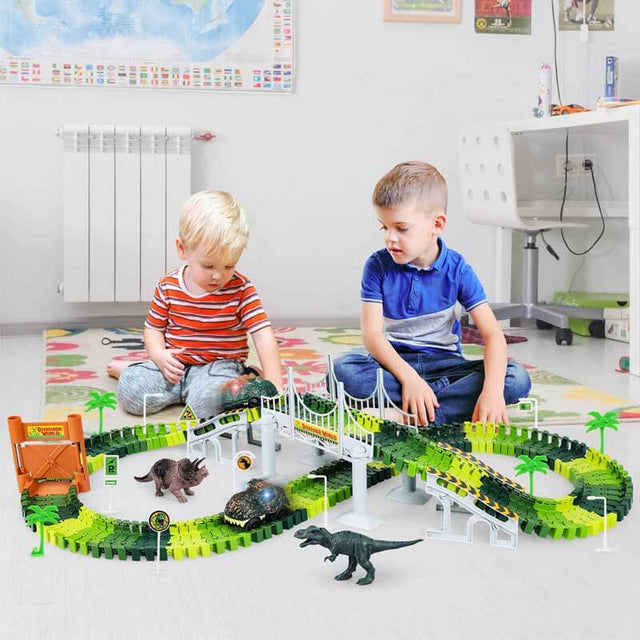 Kids Toys 253 PCS Construction Toys Race Tracks Toy for 3 4 5 6 7 8 Year Old Boys Girls, 5 PCS Construction Truck Car and Flexible Track Play Set Create A Engineering Road Games Toddler Toys Best Gift, DIY Variable Railcar | Shinymarch