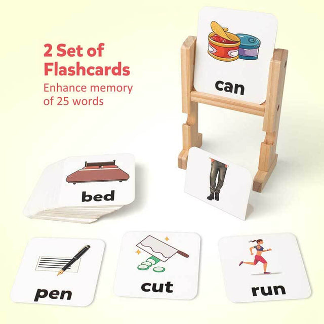 Wooden Reading Blocks Short Vowel Rods Spelling Games, Flash Cards Turning Rotating Letter Puzzle for Kids, Sight Words Montessori Spinning Alphabet Learning Toy for Preschool Boys Girls | Shinymarch