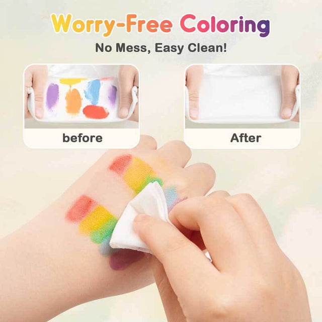 Finger Paint for Toddlers 3+,7 Color Mess Free Coloring Books for Kids 4-8 Gifts,Non Toxic Fing Painting Kit with Ink Pad Design for Preschool Learning Education Activities | Shinymarch