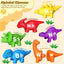 52 PCS ABC Alphabet Learning Toys for Ages 2-4,Dinosaur Toys,Preschool Educational Montessori Toys,Toddlers Travel Fine Motor Skills Toys for Kids 3-5 | Shinymarch