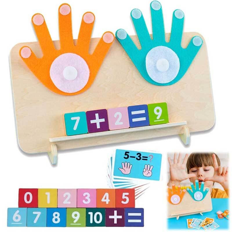 Educational Math Manipulatives Montessori Toys for 2 3 4 Year Old Learning Finger Number Counting Toy for Toddlers Preschool Number Blocks Toys for Kids Counting Blocks for Boys Girls 1 SET Shinymarch...