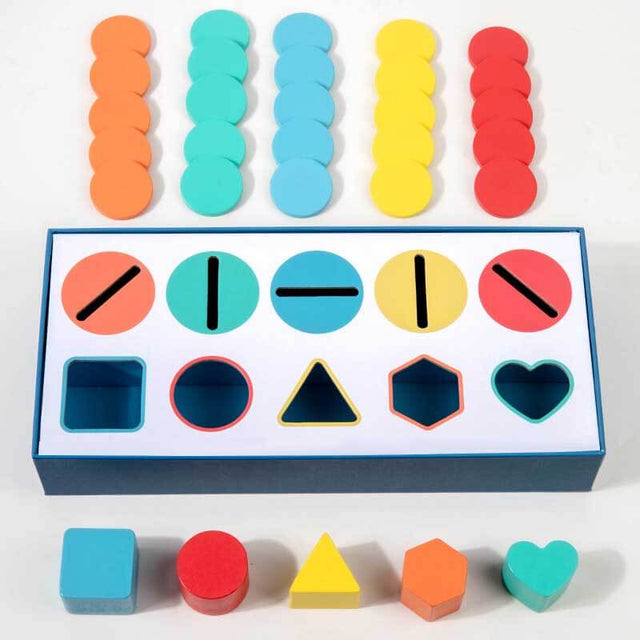 Color Shape Sorting Toys,Matching Toy,Learning Toy,Class Activity,Wooden Sorting Box Montessori Toys for Preschooler Kids | Shinymarch