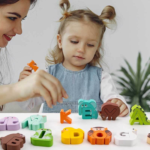 Wooden Alphabet Creative Puzzle for Kids | Shinymarch