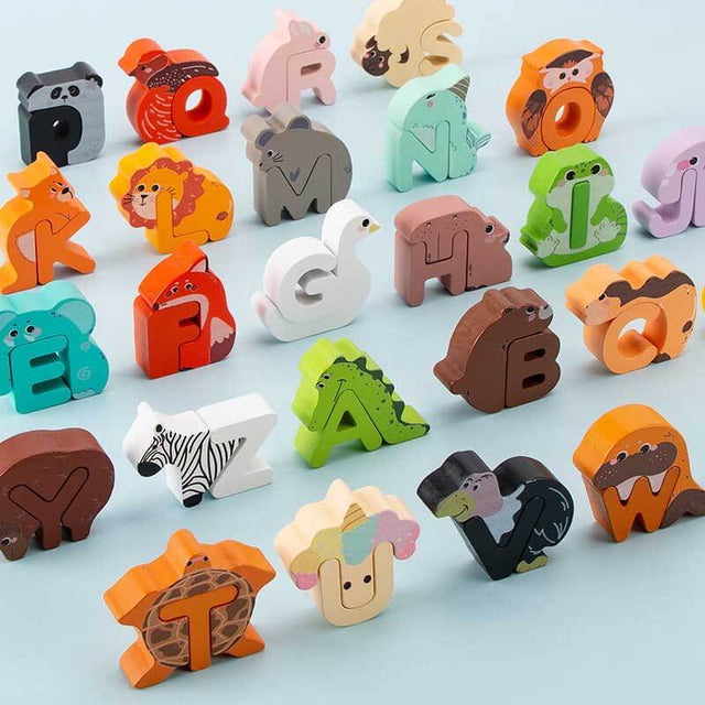 Wooden Alphabet Creative Puzzle for Kids | Shinymarch