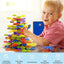 Stack-a-Rainbow-Tree Plastic Stacking Blocks 152 PCS, Balance Game Building Toys for Kids Ages 3-8, Preschool Kindergarten Educational Montessori Toys for 3 4 5 6+ Year Old Boys Girls Birthday Gifts | Shinymarch
