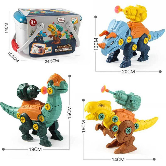 Creative Dinosaur Toys for Kids Assemble Dinosaur Toys STME Learning Educational Building Construction Set with Power Drill - Dinosaur Toy Party Birthday for Boys | Shinymarch