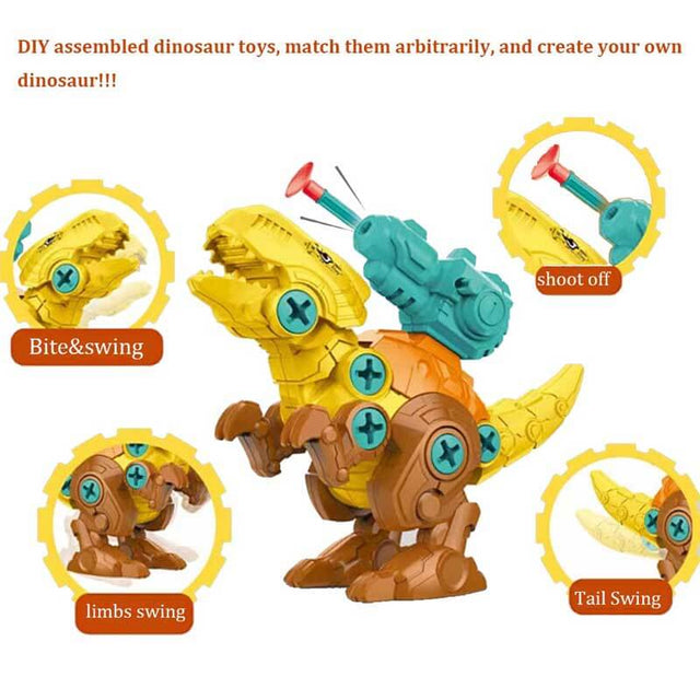 Creative Dinosaur Toys for Kids Assemble Dinosaur Toys STME Learning Educational Building Construction Set with Power Drill - Dinosaur Toy Party Birthday for Boys | Shinymarch