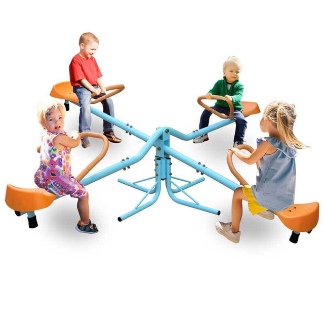 Outdoor Kids Spinning Seesaw Sit and Spin Teeter Totter Outdoor Playground Equipment Swivel Teeter Totter for Backyard | Shinymarch