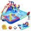 10 in1 Inflatable slide water park bouncing house garden with splash pool & water gun & basketball & climbing wall & dual pools & soccer | Shinymarch