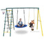 Swing Set for Kids Outdoor Backyard Playground Swing Set with Ladder and Basketball Hoop | Shinymarch