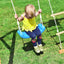 Wooden Swing Set with Slide, Outdoor Playset Backyard Activity Playground Climb Swing Outdoor Play Structure for Toddlers, Ready to Assemble Wooden Swing-N-Slide Set Kids Climbers | Shinymarch