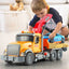 Kids Toys for 3 4 5 6 7 Years Old Boys, 15" Large Tow Truck Toy,Friction Powered Transport Truck Crane Toy with Lights and Sounds,with Roadster,Toddlers Gifts | Shinymarch