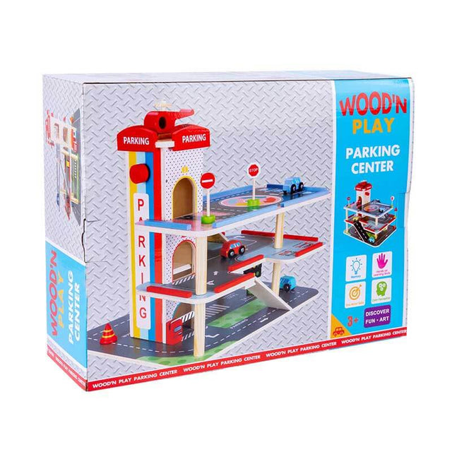 Three-dimensional Wooden Parking Garage Playset | Shinymarch