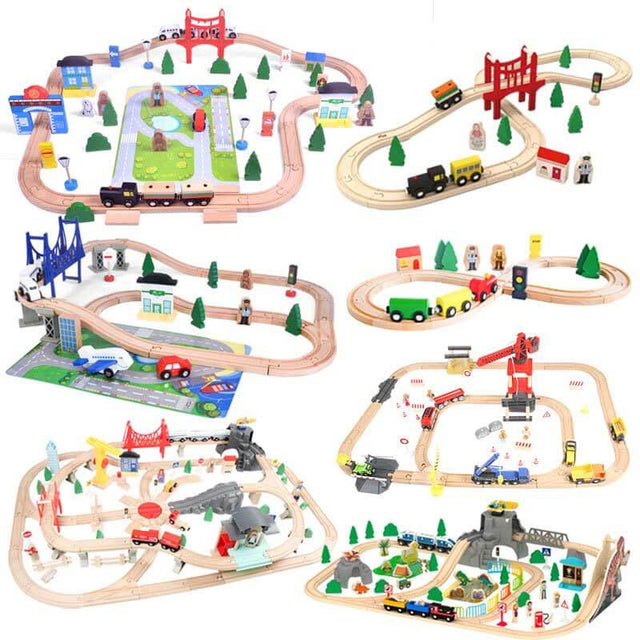 Shinymarch® Wooden Train Track