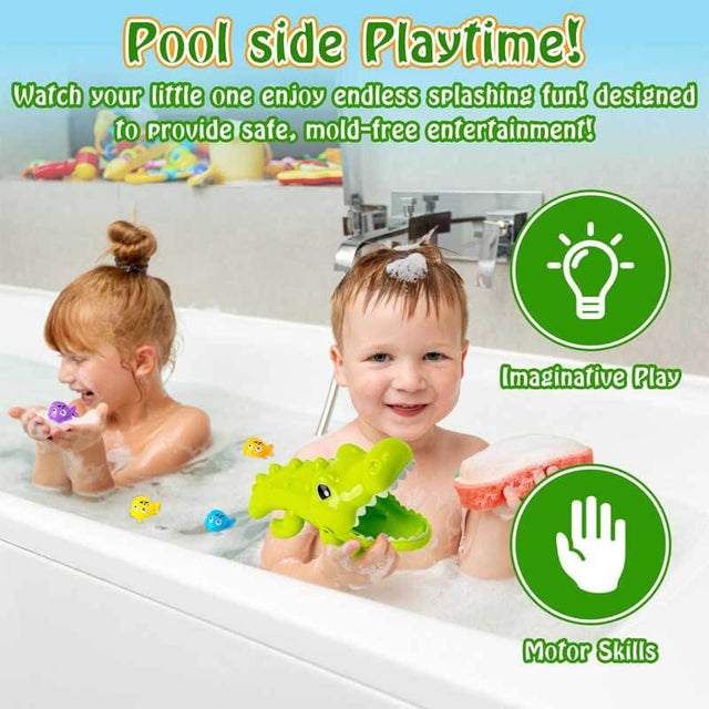 Bath Toys for Toddlers, Bath Water Toys Animal Crocodiles Catch Fish Kids Bathtub Floating Toys Infants Shower Pool Summer Swimming Toy Interactive Fun Bath Time Children Gifts for Boys Girls | Shinymarch