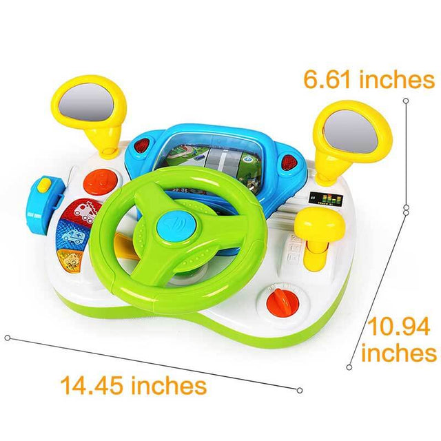 Toddler Steering Wheel Toy Baby Interactive Learning Toy for Toddler 1-3 Year Old, My First Driving Educational Baby Musical Toy with Light and Sound for Preschool Kids | Shinymarch