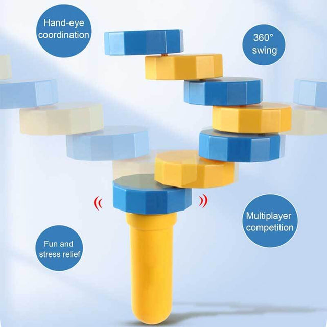 Wooden Balance Challenge Set, Handheld Coordination Toy for Kids & Adults, Improves Focus, Patience & Motor Skills, Fun Fidget Balancer Game Gift for Parties, Classrooms & Family Play | Shinymarch