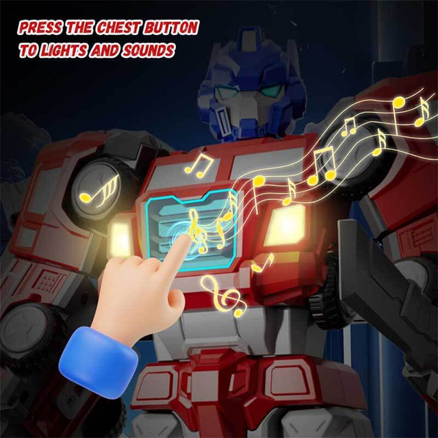 Magnetic 5-in-1 Transforming Fire Robot Toy, Fire Truck & Rescue Vehicles Building Set for Boys, Easy DIY Assembly STEM Toy, for Kids Ages 3–6 | Shinymarch