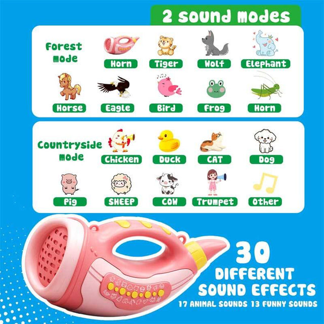 Voice Changer Toy for Kids 5-7: Animal Sounds Horn 30 Fun Sound Effects & Lights Voice Changer Device Kids Hunting Toys Nature Exploration Outdoor Toys for Boys Girls Ages 3-8 Olds | Shinymarch