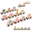 Toys for Toddlers, 12pc Wooden Magnetic Train Track Set with Animal and Digital Designs, Montessori Educational Toy for 2 3 4 5 Year Olds Boys and Girls Christmas Birthday Gift | Shinymarch