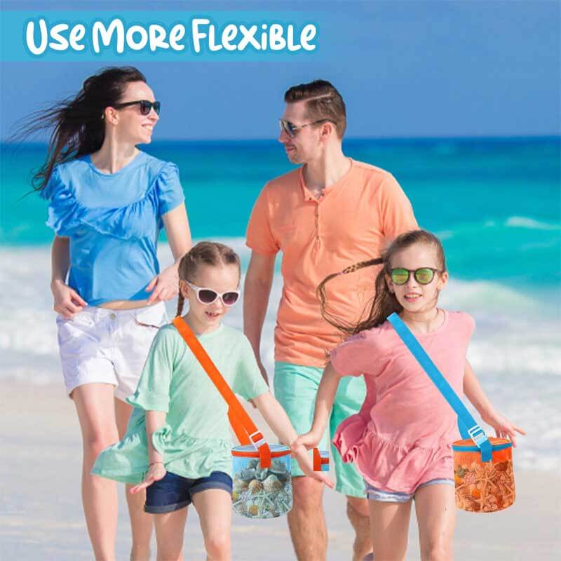 Sand Box Mini Shell Sea Shell Bags for Beach,2pcs Mesh Seashell Holder,Shelling Collecting ...