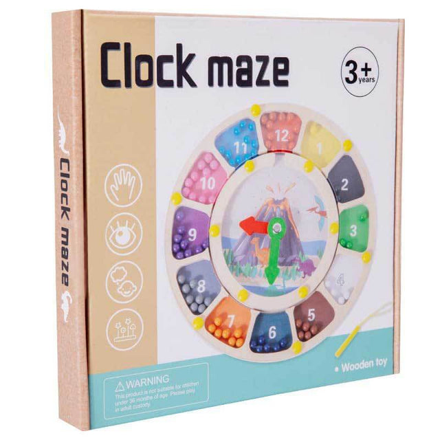 Magnetic Color and Clock Maze, Montessori Toy for 3-6 Years Old, Wooden Magnet Balls Puzzles,Toddler Busy Board Game,Preschool Learning Activities, Sensory Toys, Fine Motor Skills Gifts for Kids | Shinymarch