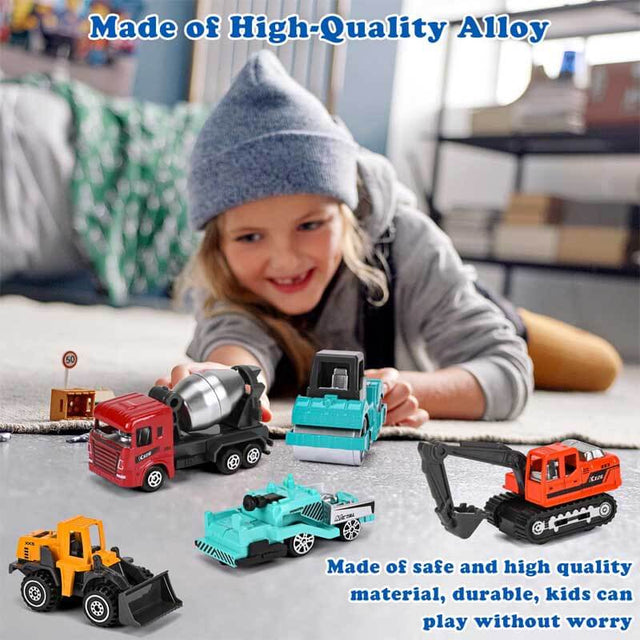 12PCS Metal Pull Back Cars Toy for Kids, Toy Cars for Kids, Trucks Toy Vehicles Set for Toddlers, Party Favors for Toddler Toys,Educational Play, Birthday Gift for Boys Girls | Shinymarch