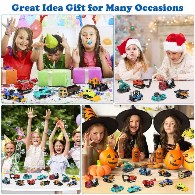 12PCS Metal Pull Back Cars Toy for Kids, Toy Cars for Kids, Trucks Toy Vehicles Set for Toddlers, Party Favors for Toddler Toys,Educational Play, Birthday Gift for Boys Girls | Shinymarch
