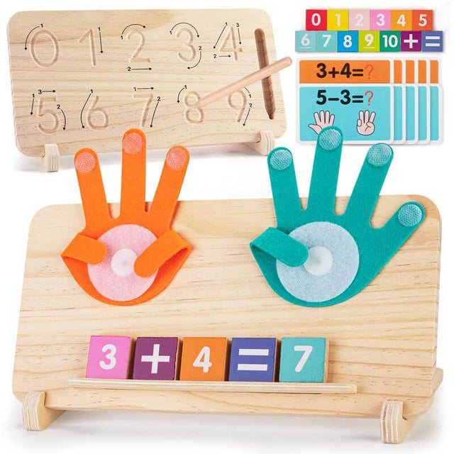 Montessori Toys for 3-5 Year Old, Double-Sided Educational Learning Math manipulatives Number Counting Blocks Toys for Kids, Preschool Math Games for Toddlers 3 4 5 Year Old, Boys Girls Birthday Gifts | Shinymarch